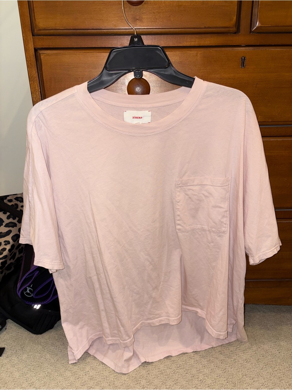 Xirena Relaxed Pocket Crewneck Top - Light Pink